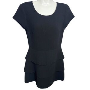Club Monaco Black Scalloped Tier Colby Dress Size 0